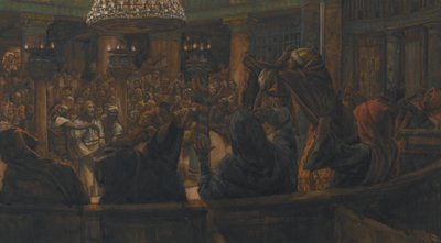 The Torn Cloak - Jesus Condemned to Death by the Jews, illustration fra The Life of Our Lord Jesus Christ, 1886-94 (wc over grafit på papir) af James Jacques Joseph Tissot