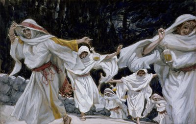 The Wise Virgins, illustration til The Life of Christ, ca. 1886-94 (wc & gouache på pap) af James Jacques Joseph Tissot