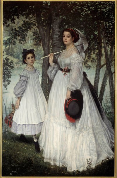 De to søstre eller "" portrætter i en park" Maleri af Jacques Joseph (Jacques-Joseph) Tissot dit James Tissot (1836-1902) af James Jacques Joseph Tissot