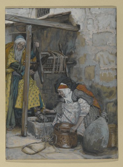 Zacharias og Elizabeth, illustration til The Life of Christ, ca. 1886-94 (wc & gouache på pap) af James Jacques Joseph Tissot