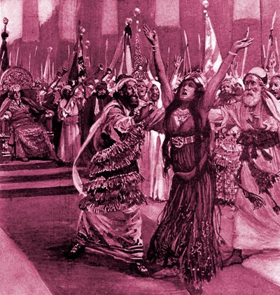 Athalia og Joash af J James Tissot - Bibelen af James Jacques Joseph after Tissot