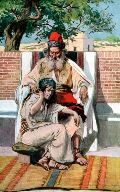 David og Abishag af J James Tissot - Bibelen af James Jacques Joseph after Tissot