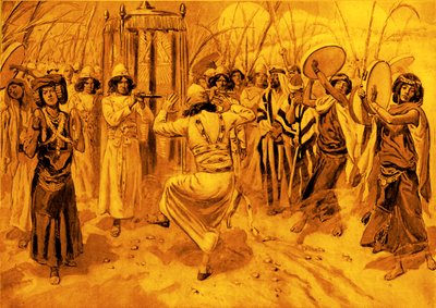 David danser foran arken af Tissot - Bibelen af James Jacques Joseph after Tissot