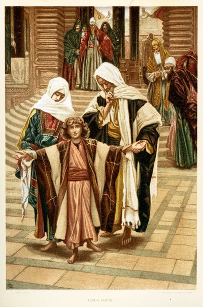 Jesus fundet, Sankt Lukas - Kapitel 2 - Bibelen af James Jacques Joseph after Tissot
