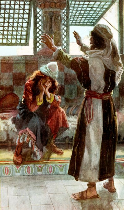 Nathan bebrejder David af J James Tissot - Bibelen af James Jacques Joseph after Tissot