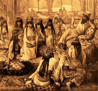 Salomon og hans Harem af J James Tissot - Bible (Kongernes Bog) af James Jacques Joseph after Tissot