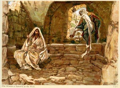 Kvinden fra Samaria ved brønden - St. John - Bibelen af James Jacques Joseph after Tissot