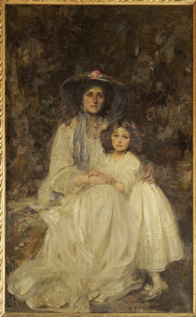 Lady Dickson-Poynder og hendes datter Joan, ca. 1905 af James Jebusa Shannon
