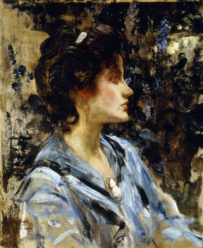 Ung kvinde i blåt - frøken H. Strøm, af James Jebusa Shannon