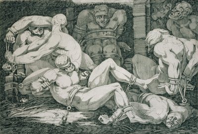 Ugolino og hans sønner i hungersnødtårnet, 1700-tallet af James Jefferys