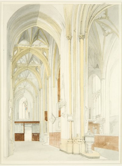 Interiør af Bristol Cathedral (ufærdig) af James Johnson