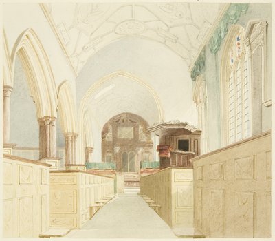 Interiør af St Mary-le-Port Kirke af James Johnson