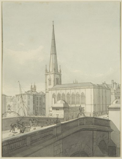 St Nicholas Church og en del af Bristol Bridge af James Johnson