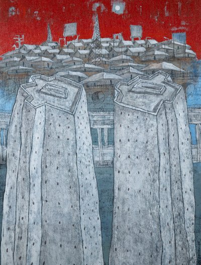 Twin Robes Red Sky af James Kamande