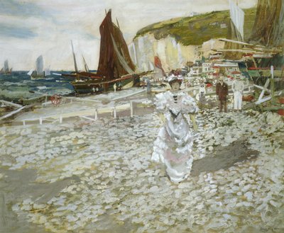 The Shingle Beach (wc og forhøjelse på papir) af James Kay