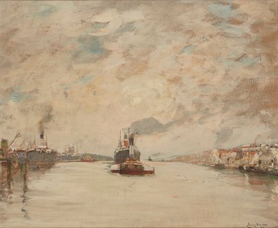 Westering Sun, River Clyde (olie om bord) af James Kay