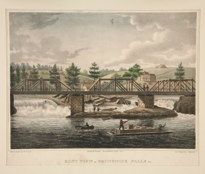 East View of Brunswick Falls, Me. af James Kidder