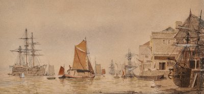 Solnedgang ved floden Medway af James Lawson Stewart