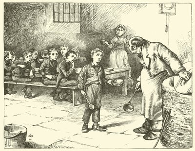 Oliver Twist beder om mere af James Mahoney