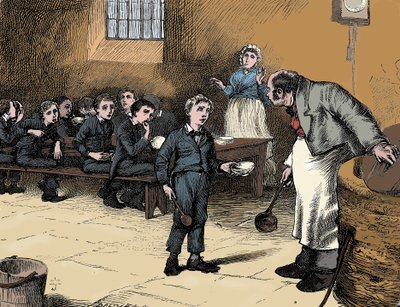 Scene fra Oliver Twist af Charles Dickens, 1836 af James Mahoney