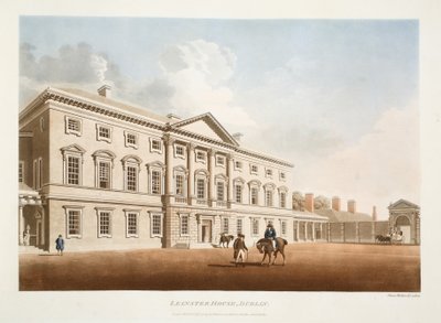 Leinster House, Dublin, 1792 (håndkoloreret gravering) af James Malton