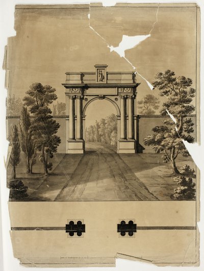 Monumental indgang til kirkegård af James Malton