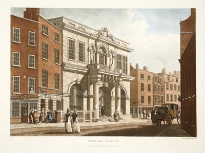 Tholsel, Dublin, 1798 (håndfarvet gravering) af James Malton