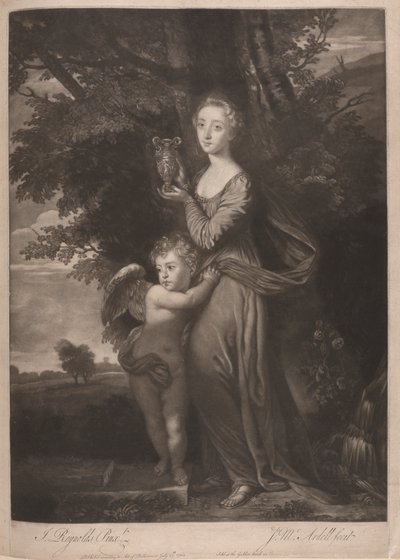 Miss Gravile (Frances Anne Greville og hendes bror som "Hebe og Amor" af James McArdell