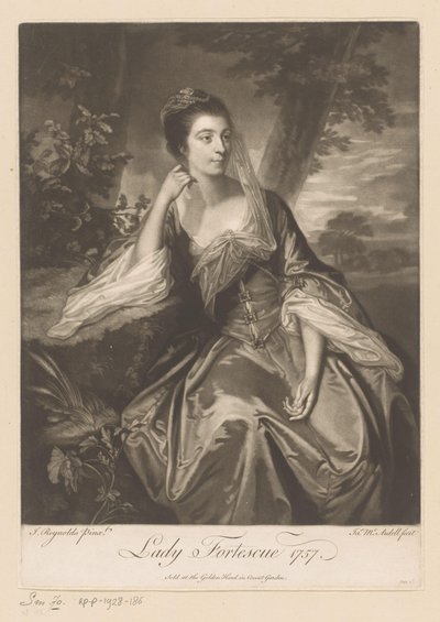 Portret af Anne Fortescue Lady Fortescue (titel på objekt) af James McArdell