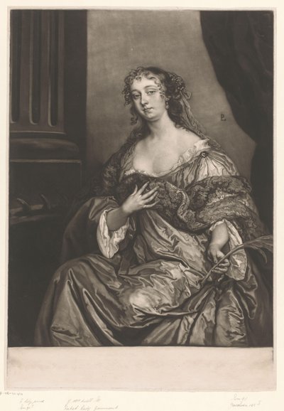 Portræt af Elizabeth Hamilton som Sankt Katharina af James McArdell