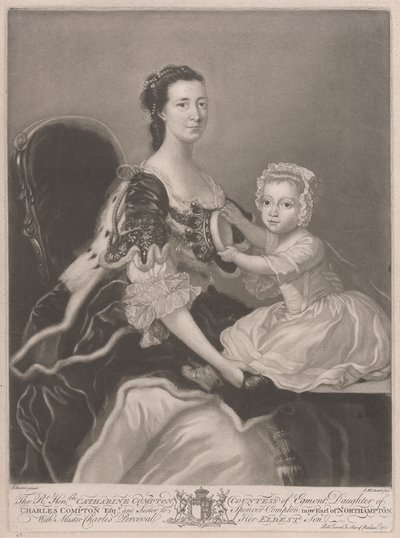 Den rette ærede Catherine Compton..., grevinde af Egmont... med Mester Charles Perceval Hendes ældste søn af James McArdell