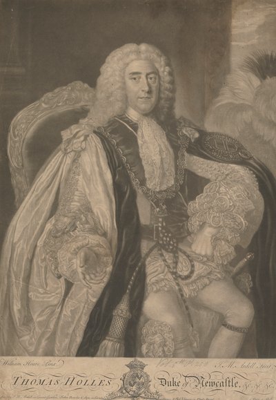 Thomas Pelham-Holles, 1. hertug af Newcastle upon Tyne og 1. hertug af Newcastle under Lyme af James McArdell