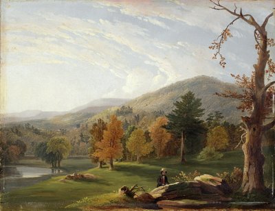View Among the Helderbergs, Catskills in the Distance, 1850 af James McDougal Hart