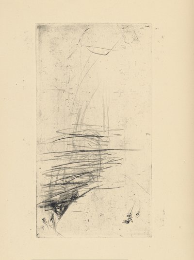 [76] Indtryk fra annullerede plader af Whistler - [Ung kvinde liggende på sofaen]. af James Abbott McNeill Whistler
