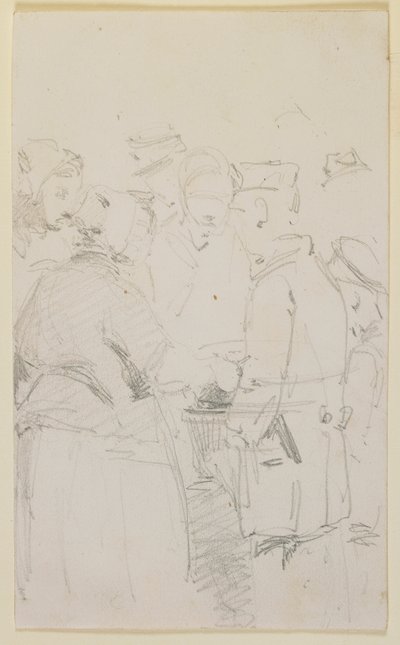 En gruppe af figurer omkring en braser af James Abbott McNeill Whistler