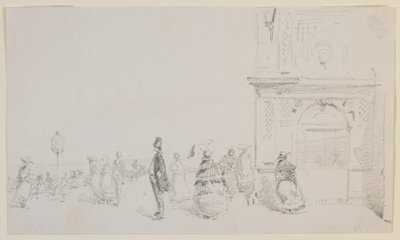En gruppe figurer på en esplanade af James Abbott McNeill Whistler