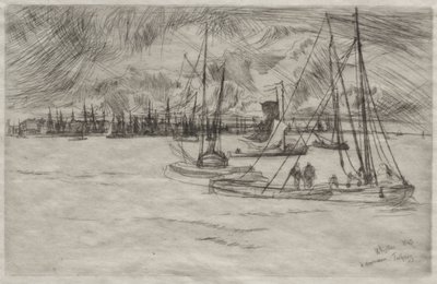 Amsterdam set fra Tolhuis af James McNeill Whistler