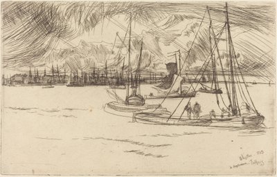 Amsterdam set fra Tolhuis af James McNeill Whistler