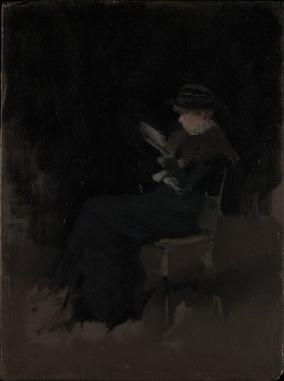 Arrangement i sort: læsende pige af James McNeill Whistler