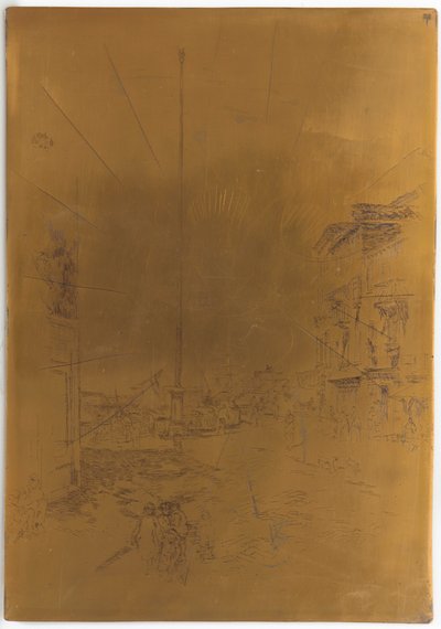 Annulleret trykplade til <em>Den lille mast</em> af James Abbott McNeill Whistler