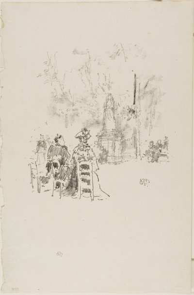 Samtale under statuen, Luxembourg-haven af James Abbott McNeill Whistler