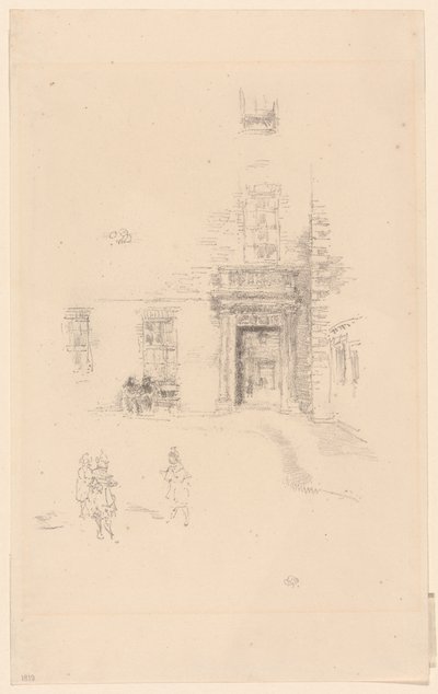 Courtyard, Chelsea Hospital af James Abbott McNeill Whistler