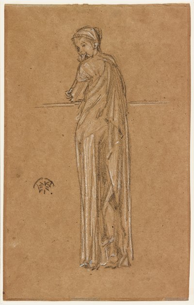 Draperet figur stående af James Abbott McNeill Whistler