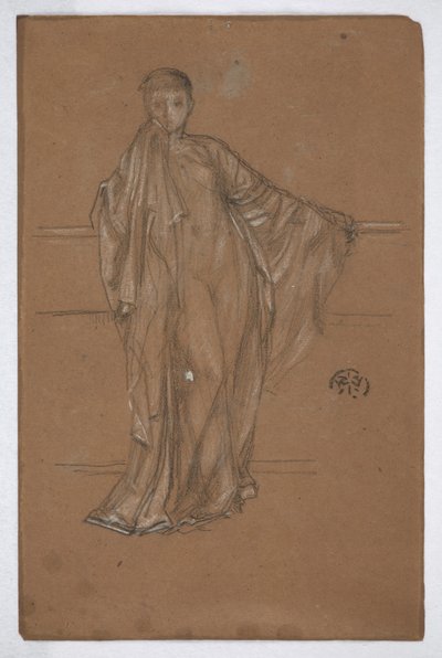 Draperet figur ved et rækværk af James Abbott McNeill Whistler