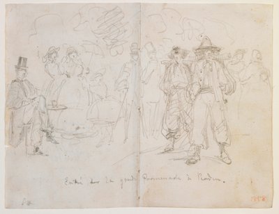 Gik ind på den store promenade i Baden af James Abbott McNeill Whistler