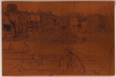 Ætseplade: Black Lion Wharf af James Abbott McNeill Whistler