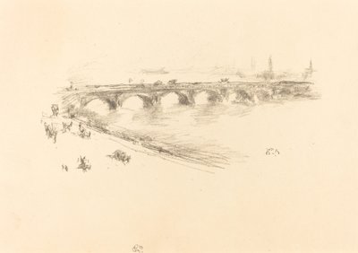 Aften, Little Waterloo Bridge af James Abbott McNeill Whistler