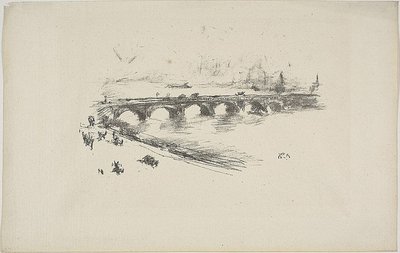 Aften, Little Waterloo Bridge af James Abbott McNeill Whistler