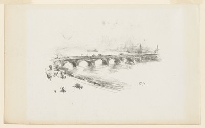 Aften, Little Waterloo Bridge af James Abbott McNeill Whistler