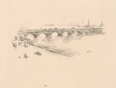 Aften, Little Waterloo Bridge af James Abbott McNeill Whistler